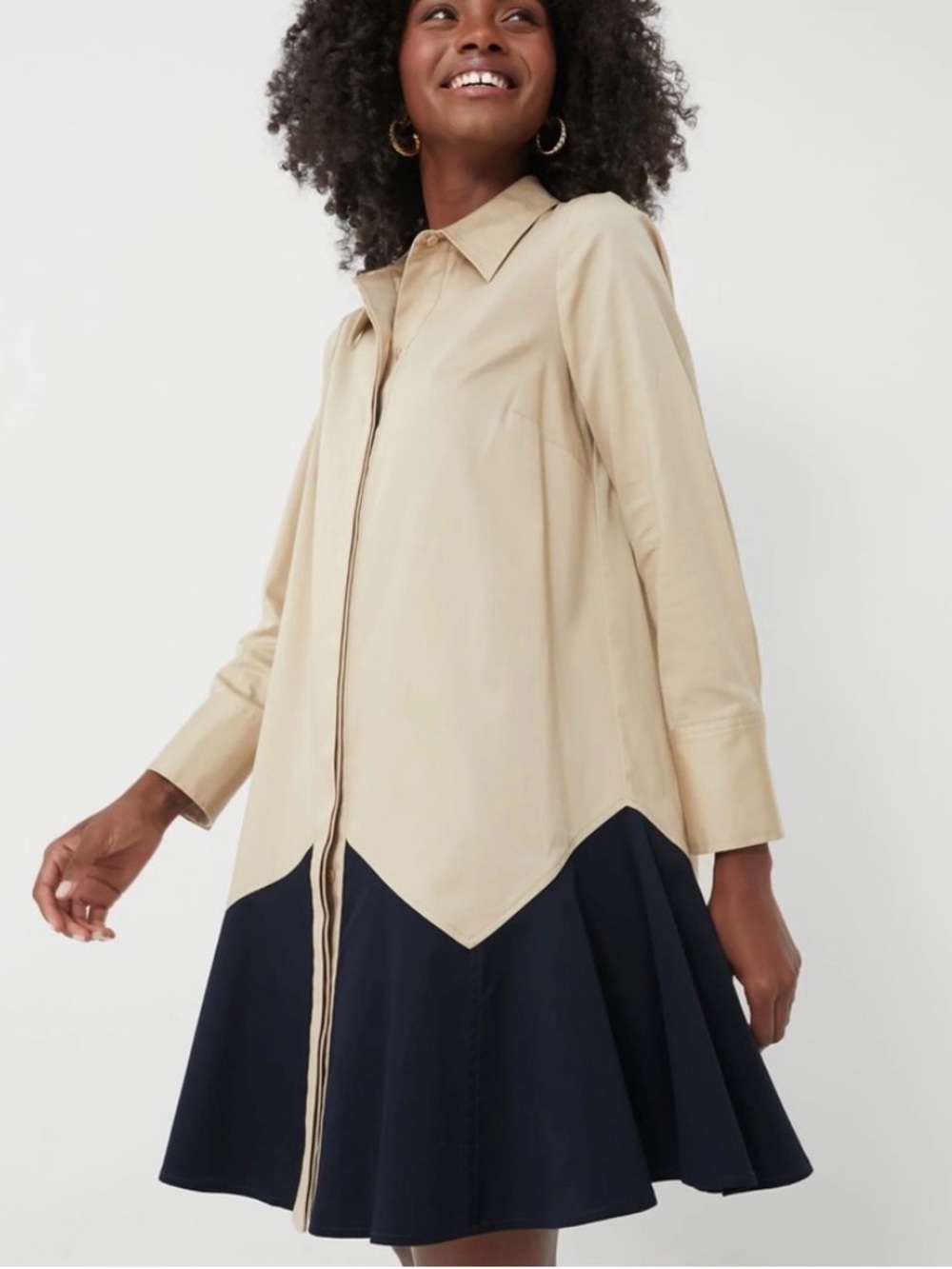 A very chick, mini shirtdress is stylish and classy. - Picture 2 of 2